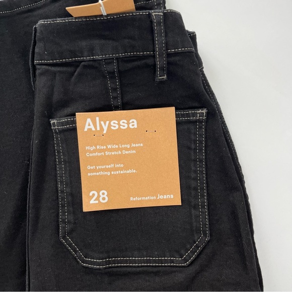 Reformation Alyssa Jeans Black 28 - Picture 4 of 9